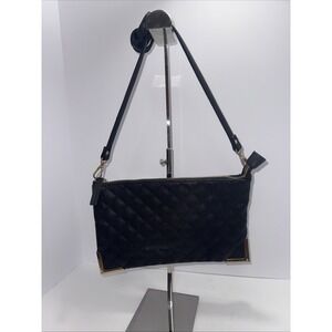 Forever 21 Medium Quilted Black Crossbody Gold Hardware Bag/Clutch Boho Y2K Goth